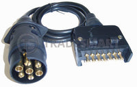 Trailer Plug Extension Flat to Round Brass