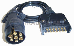 Trailer Plug Extension Flat to Round Brass
