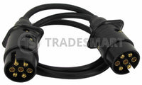 Trailer Plug Extension Round to Round Brass