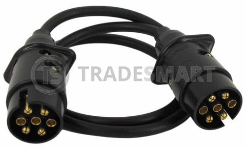 Trailer Plug Extension Round to Round Brass