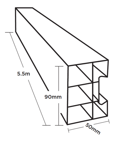 Plastic Boxing 90mm Rigid 5.5m